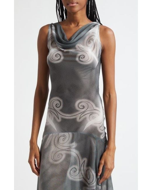 sachin and babi light blue dress Gray Chiffon Maxi Dress, Sleeveless Fit and Flare, Custom, Xiaolizi 1525# main image 1