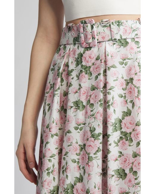 Dauphinette Natural X Liberty London Floating Belted A-line Skirt At Nordstrom