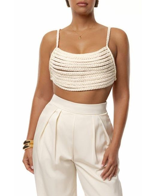 JLUXLABEL White Sofia Braided Crop Top