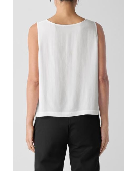 Eileen Fisher White Button Front Silk Vest