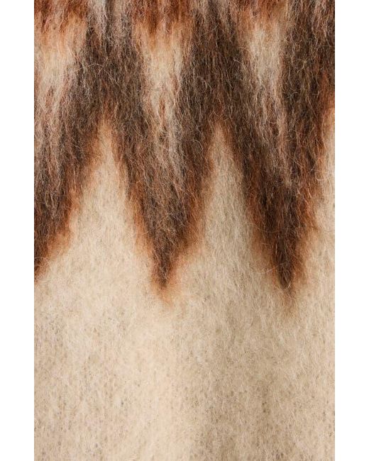 Isabel Marant Brown Nicholas Oversize Fair Isle Mohair Blend Crewneck Sweater for men
