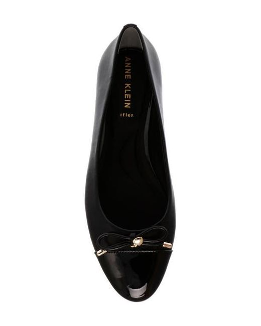 Anne Klein Black Luci Cap Toe Ballet Flat