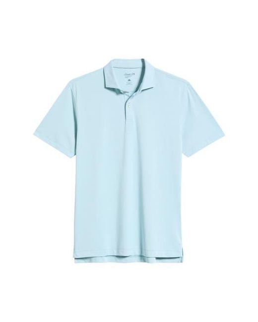 Johnnie-o Blue Solid Mesh Performance Jersey Polo for men