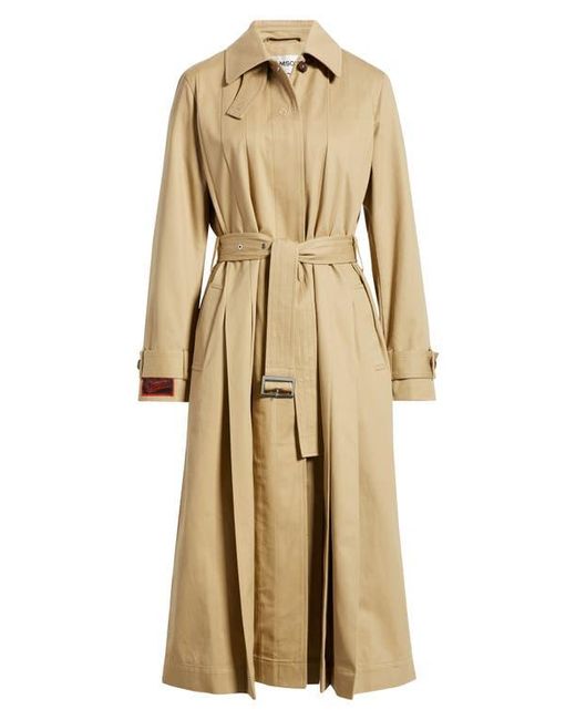 Damson Madder Natural Sofia Pleated Belted Trench Coat
