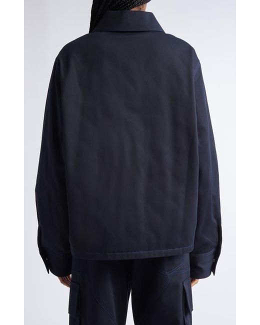 Area Blue Flower Embellished Cargo Jacket