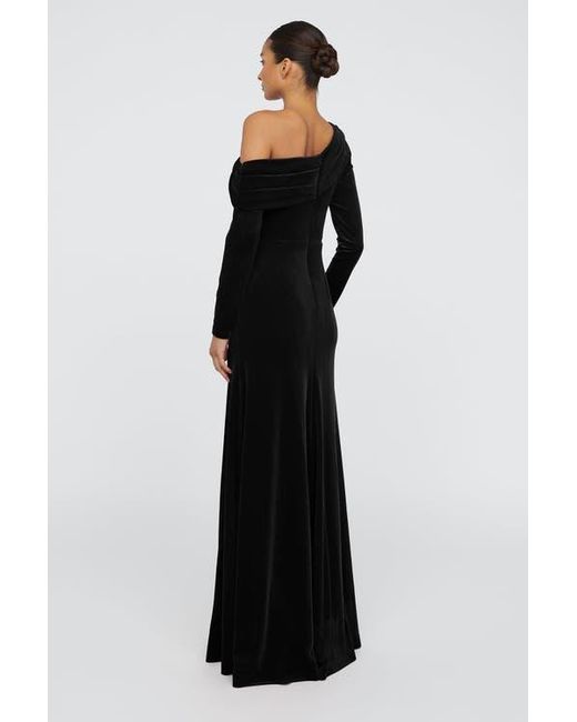 THEIA Black Katniss One Shoulder Gown