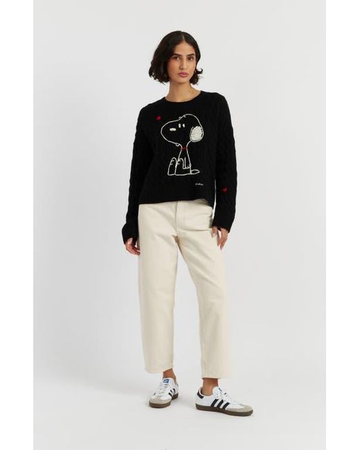 Chinti & Parker Black Wool Cashmere Snoopy Cable Sweater