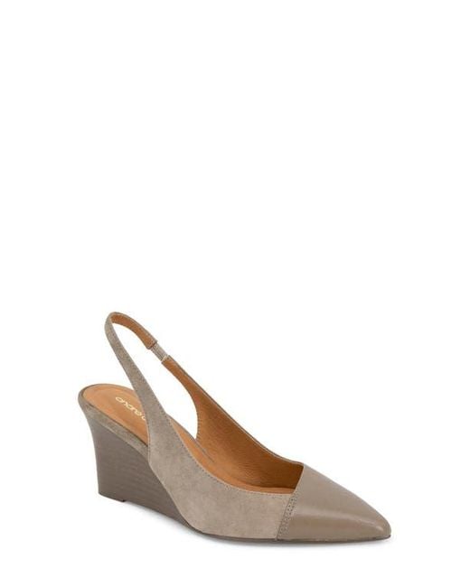 Andre Assous Brown Laina Slingback Wedge Pump