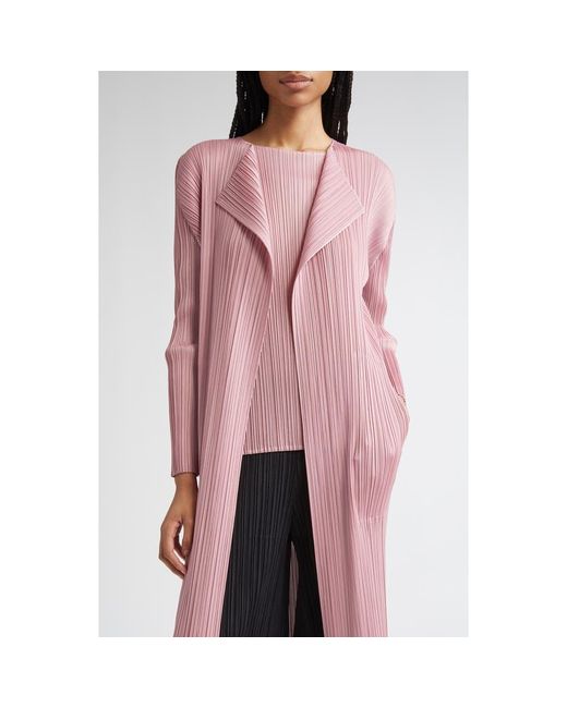 Pleats Please Issey Miyake Pink Monthly Colors September Pleated Coat
