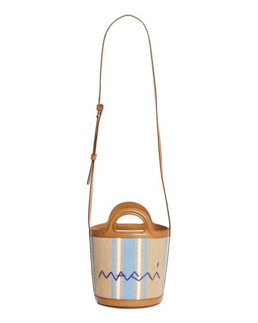 Marni Metallic Mini Tropicalia Stripe Bucket Bag