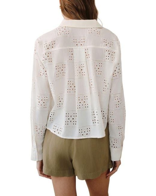 Bella Dahl Multicolor Embroidered Eyelet Button-Up Shirt