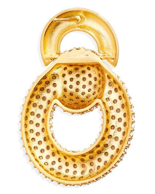 Oscar de la Renta Metallic Pavé Drop Earrings