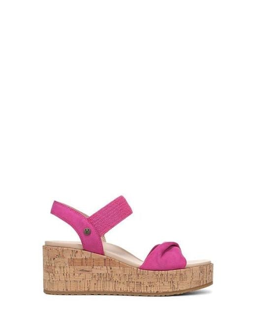Vionic Pink Darla Espadrille Platform Slide Sandal