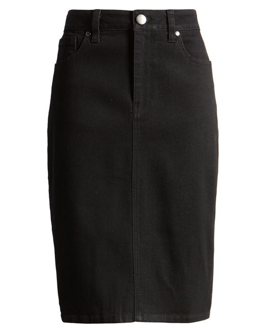 1822 Denim Black Slit Back Denim Skirt