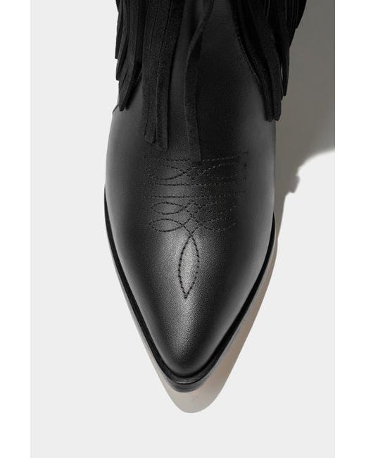 Dante Black Leather Fringe Boots Feelings