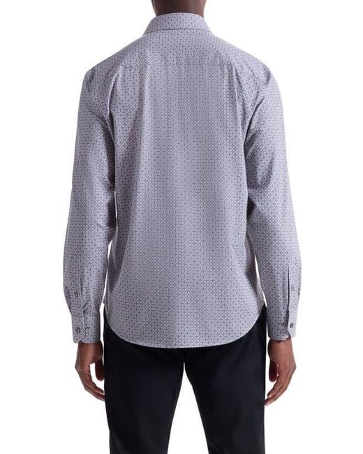 Bugatchi Blue James Ooohcotton Button-Up Shirt for men