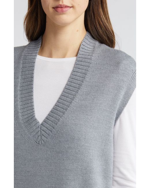 Nordstrom Gray Oversize Sweater Vest