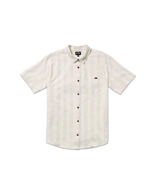 Billabong White All Day Stripe Short Sleeve Button-Up Shirt for men