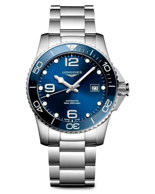 Longines Metallic Hydroconquest Automatic Bracelet Watch, 41Mm