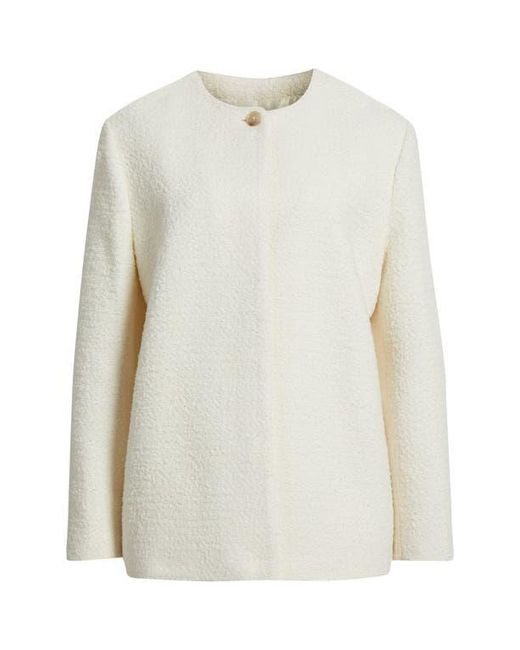 Nordstrom Natural Collarless Pleat Back Jacket