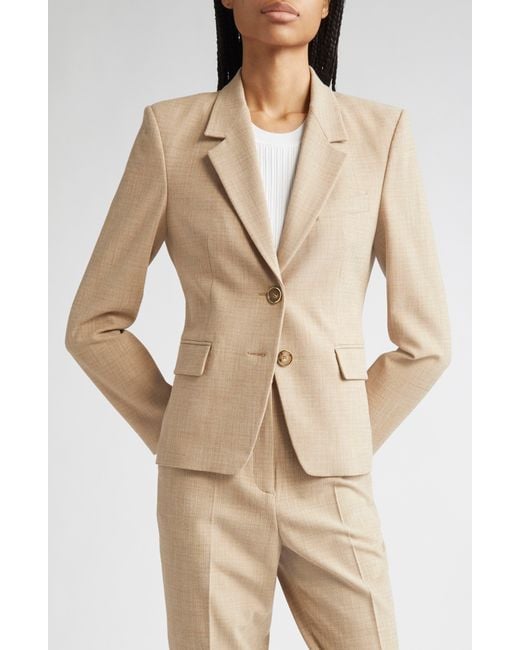 St. John Natural Heathered Stretch Suiting Blazer