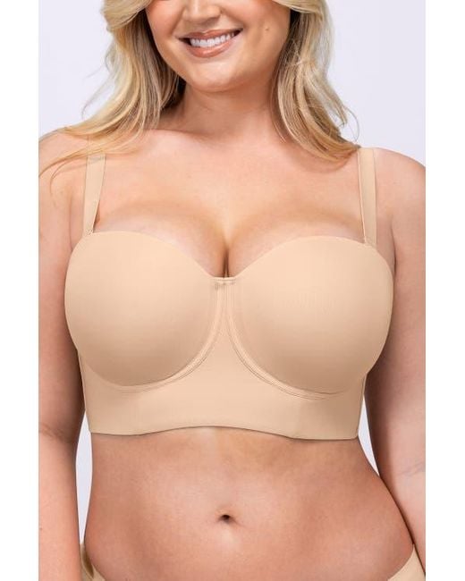 Shapellx Natural Strapless Convertible Underwire Bra Full Coverage