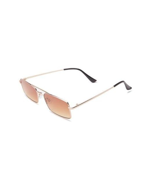 BP. Brown Gradient Rectangular Aviator Sunglasses
