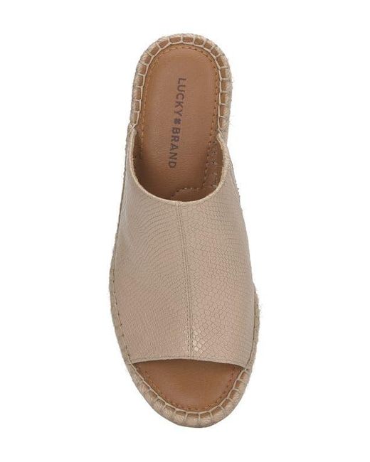 Lucky Brand Brown Cabriah Espadrille Platform Wedge Slide Sandal