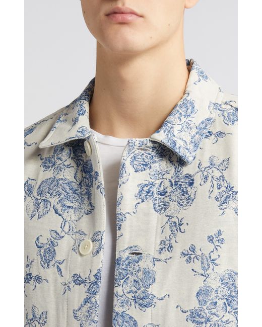 Wax London Blue iggy Floral Toile Jacquard Jacket for men