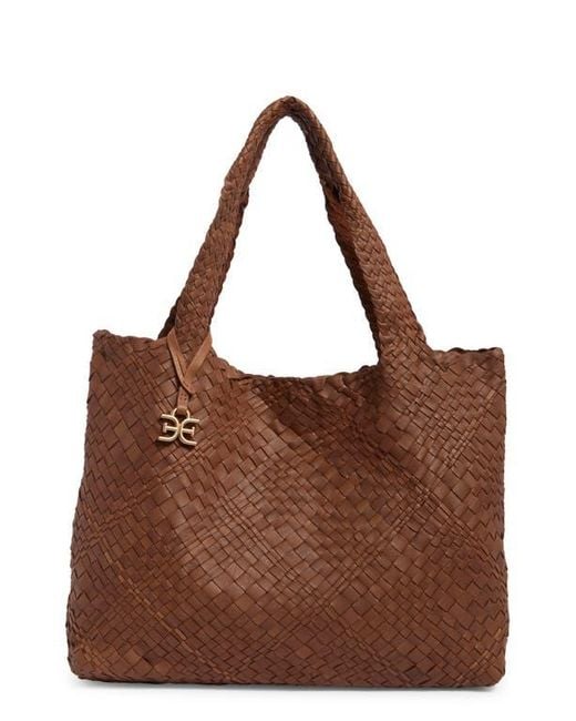 Sam Edelman Brown Large Priya Woven Leather Tote