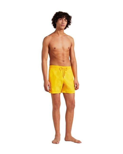 Vilebrequin Yellow Solid Swim Trunks for men