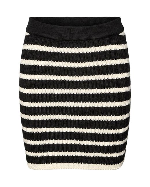Vero Moda Black Fabulous Stripe Knit Miniskirt