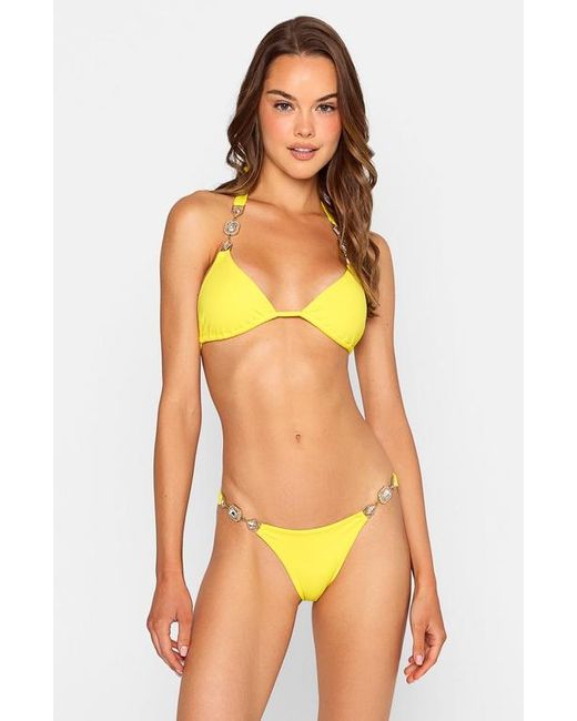 Beach Bunny Swimwear Yellow Raja Tango Bikini Bottom