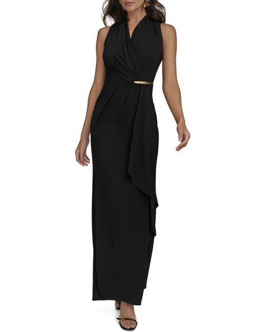 Donna Karan Black Sleeveless Gown
