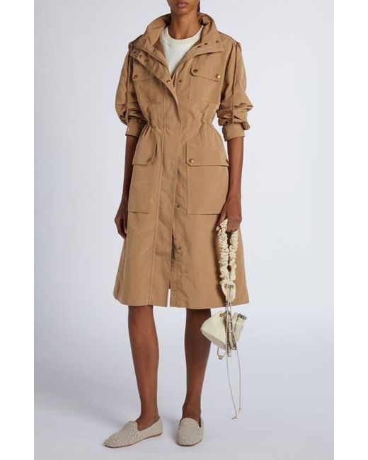 Moncler Nantes Gabardine Parka in Natural | Lyst