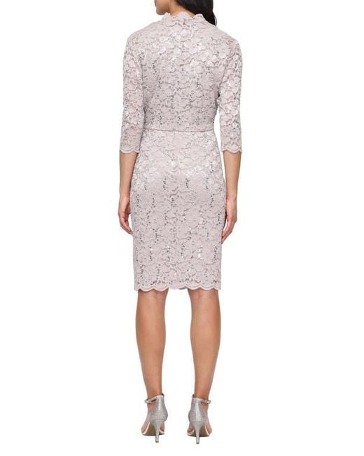 Sl Fashions Women's Lace Jacket And Sheath Dress Set