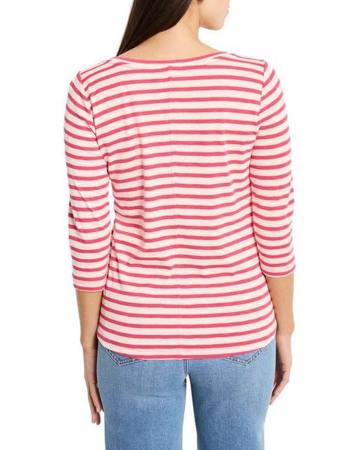 NIC+ZOE Red Stripe Boat Neck T-Shirt