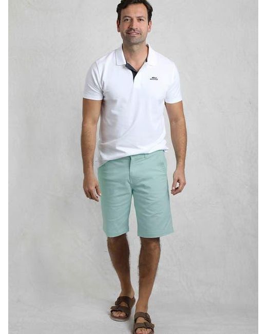 Weird Fish Blue Rayburn Flat Front Shorts for men