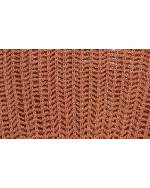 DELUC Brown Einar Crop Open Stitch Sweater