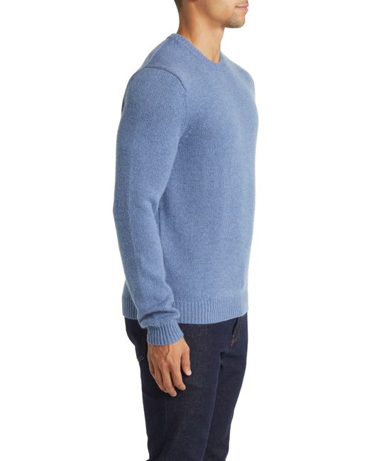Scott Barber Blue Cashmere & Cotton Crewneck Sweater for men