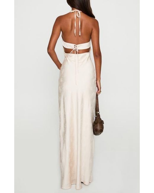 Princess Polly Limosina Halter Satin Gown in White | Lyst Princess Polly Limosina Halter Satin Gown in White | Lyst