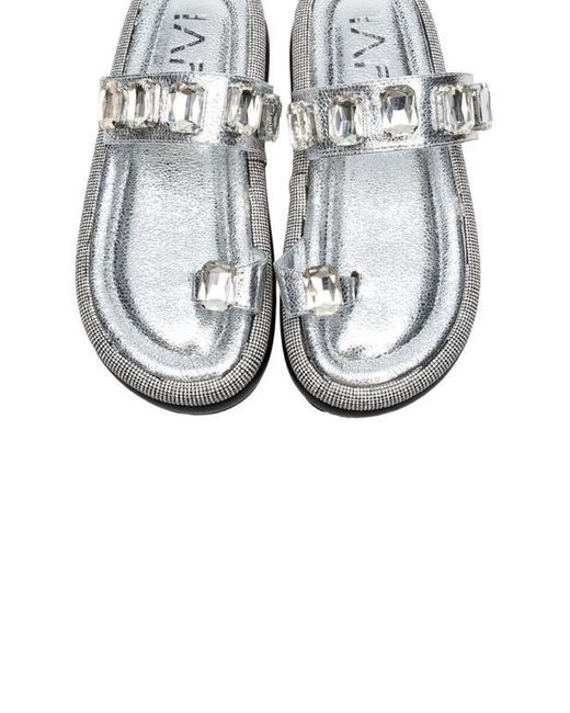 Prologue Shoes Metallic Evans Jeweled Platform Sandal