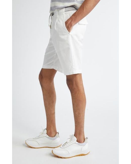 Eleventy White Stretch Cotton Bermuda Shorts for men