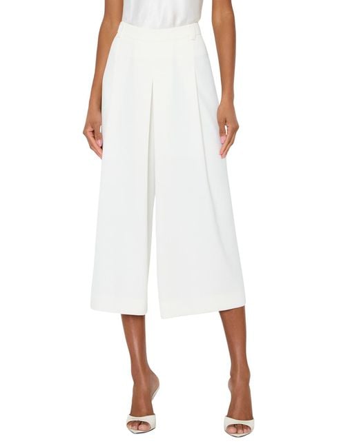 MILLY White Layla Pleated Culottes
