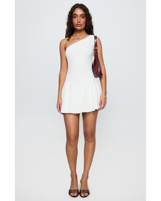 Princess Polly White Writing Vows One-Shoulder Minidress