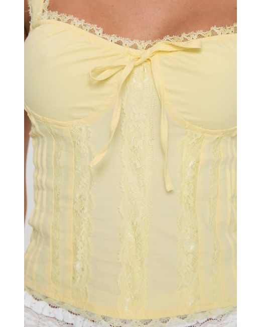Princess Polly Stellah Lace Bustier Tank in Yellow | Lyst