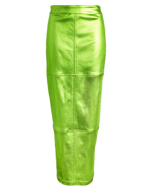 NIKKI LUND Green iggy Metallic Maxi Skirt