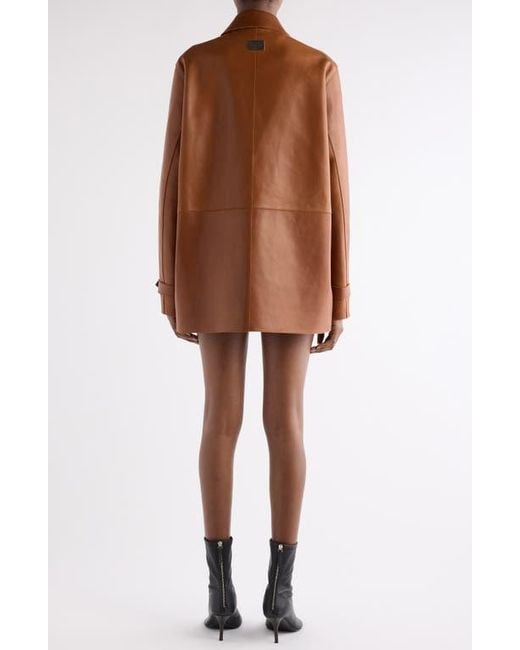 Acne Brown Lorassino Lambskin Leather Jacket