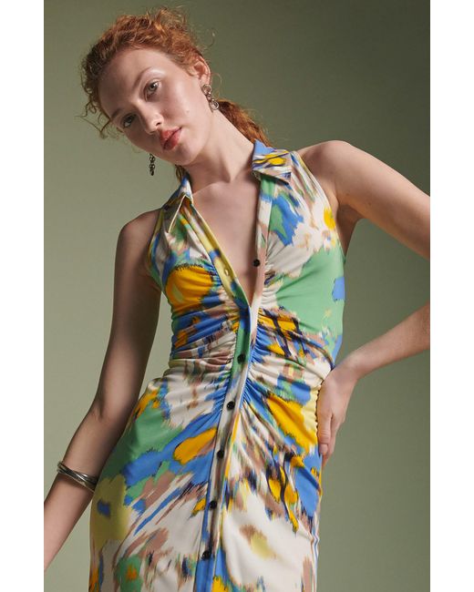 Diane von Furstenberg Multicolor Maren Floral Sleeveless Midi Dress