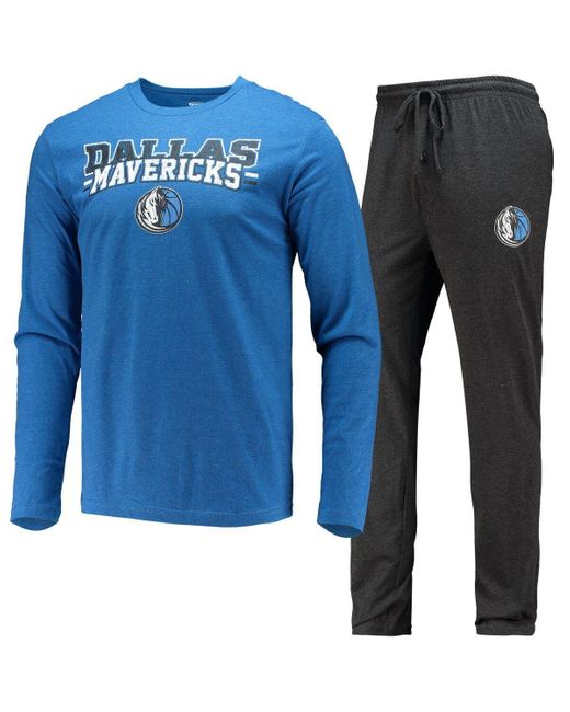 Concepts Sport /blue Dallas Mavericks Long Sleeve T-shirt & Pants Sleep ...